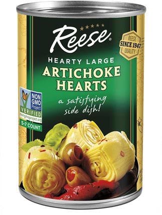 Artichoke Hearts, 5-7 Large Size, 14 oz (396 g) by Reese, 食品，罐頭食品，蔬菜罐頭，健康，膽固醇支持，朝鮮薊 HK 香港