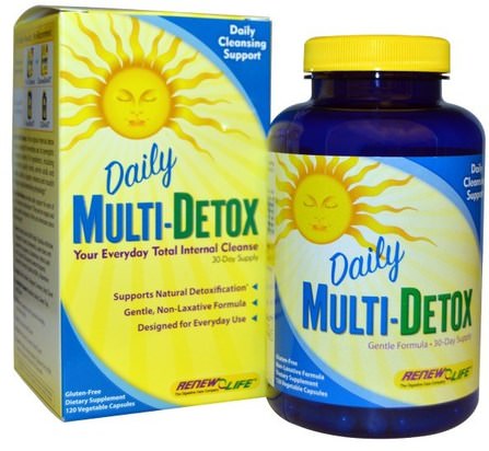 Daily Multi-Detox, 120 Veggie Caps by Renew Life, 健康，排毒 HK 香港