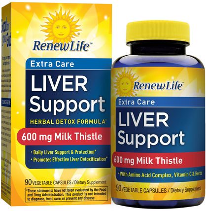 Extra Care, Liver Support, Herbal Detox Formula, 90 Vegetable Capsules by Renew Life, 健康，排毒，肝臟支持 HK 香港