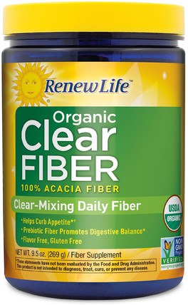 Organic Clear Fiber, Flavor Free, 9.5 oz (269 g) by Renew Life, 補品，纖維，排毒 HK 香港