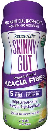 Skinny Gut, Organic Fruit & Acacia Fiber, 9 oz (256 g) by Renew Life, 補品，纖維，健康，飲食 HK 香港