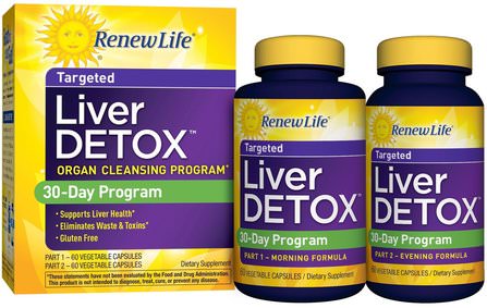 Targeted, Liver Detox, 120 Veggie Caps, 2 Bottles, 30-Day Program by Renew Life, 健康，排毒，肝臟支持 HK 香港