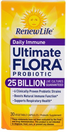 Ultimate Flora Probiotic, Daily Immune 25 Billion, 30 Veggie Capsules by Renew Life, 補充劑，益生菌 HK 香港