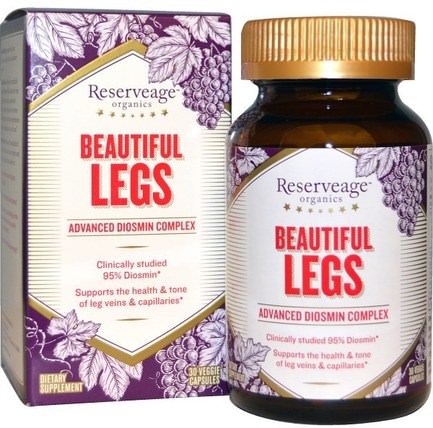 Beautiful Legs, Advanced Diosmin Complex, 30 Veggie Caps by ReserveAge Nutrition, 健康，女性，曲張靜脈護理，diosmin（甜橙）橙皮苷複合物 HK 香港