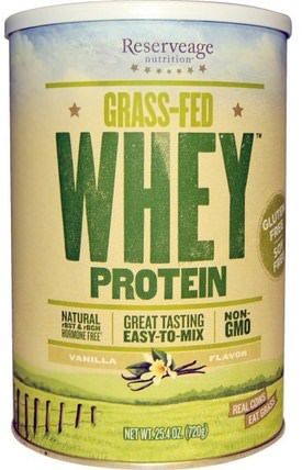 Grass-Fed Whey Protein, Vanilla Flavor, 25.4 oz (720 g) by ReserveAge Nutrition, 補充劑，乳清蛋白 HK 香港