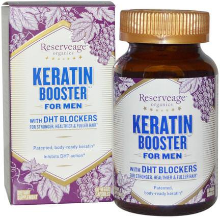 Keratin Booster for Men, 60 Veggie Caps by ReserveAge Nutrition, 洗澡，美容，頭髮，頭皮，男士護髮，健康，男士 HK 香港