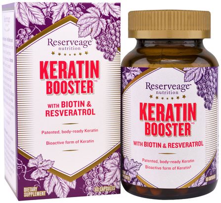 Keratin Hair Booster, 60 Capsules by ReserveAge Nutrition, 洗澡，美容，頭髮，頭皮，男士護髮，健康，男士 HK 香港