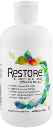 For Gut Health Mineral Supplement, 8 fl oz (236 ml) by Restore, 補品，礦物質，液體礦物質 HK 香港