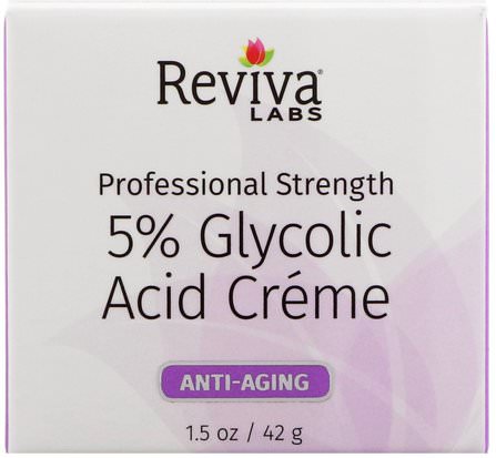 5% Glycolic Acid Cream, Anti Aging, 1.5 oz (42 g) by Reviva Labs, 美容，抗衰老，乙醇酸，面部護理 HK 香港