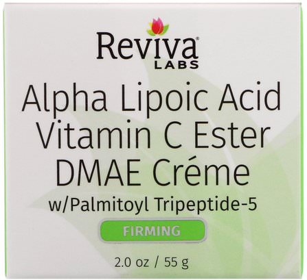 Alpha Lipoic Acid, Vitamin C Ester & DMAE Cream, 2 oz (55 g) by Reviva Labs, 健康，女性，α硫辛酸乳膏噴霧，dmae HK 香港