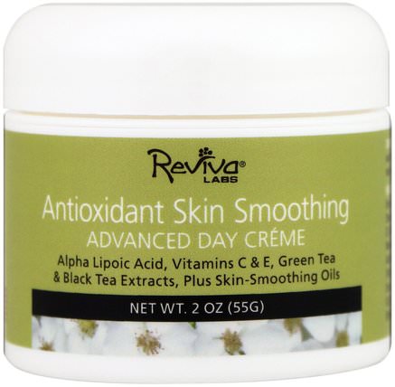 Antioxidant Skin Smoothing Day Cream, 2 oz (55 g) by Reviva Labs, 健康，婦女，阿爾法硫辛酸奶油噴霧，面霜一天 HK 香港