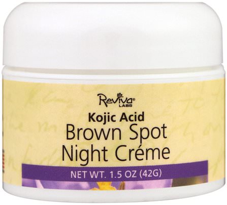 Brown Spot Night Creme, 1.5 oz (42 g) by Reviva Labs, 美容，面部護理，面霜，乳液，健康，皮膚，晚霜 HK 香港