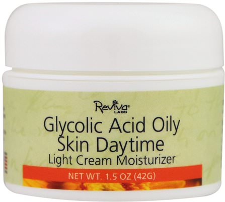 Glycolic Acid Oily Skin, Daytime, 1.5 oz (42 g) by Reviva Labs, 美容，面部護理，面霜，乳液，健康，粉刺，皮膚類型的粉刺容易皮膚 HK 香港