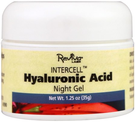 InterCell, Hyaluronic Acid Night Gel, 1.25 oz (35 g) by Reviva Labs, 美容，面部護理，面霜，乳液，健康，皮膚，晚霜 HK 香港