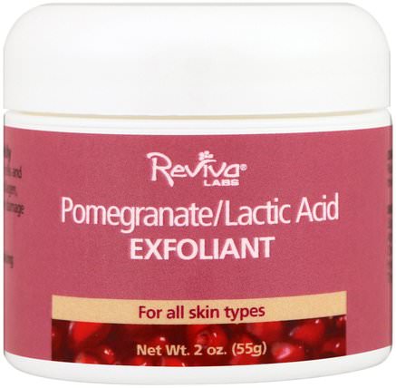 Pomegranate/Lactic Acid, Exfoliant, 2 oz (55 g) by Reviva Labs, 美容，面部護理，洗面奶 HK 香港