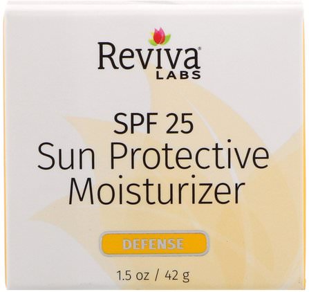 Sun Protective Moisturizer, SPF 25, 1.5 oz (42 g) by Reviva Labs, 美容，面部護理，面霜，乳液，皮膚 HK 香港