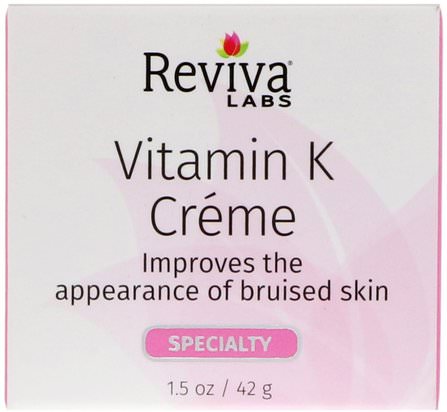 Vitamin K Creme, 1.5 oz (42 g) by Reviva Labs, 美容，面部護理，面霜，乳液，健康，皮膚，晚霜 HK 香港