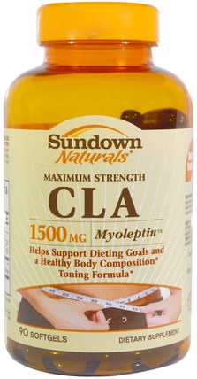 Maximum Strength CLA, 1500 mg, 90 Softgels by Sundown Naturals, 減肥，飲食，cla（共軛亞油酸） HK 香港