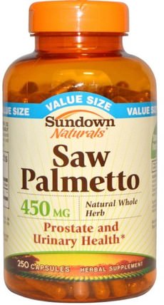 Saw Palmetto, 450 mg, 250 Capsules by Sundown Naturals, 健康，男人 HK 香港