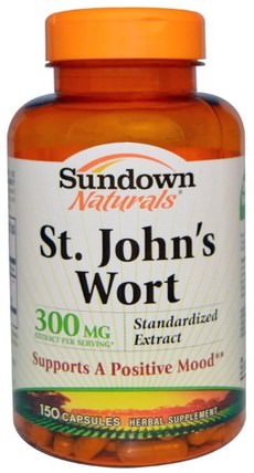 St. Johns Wort, 300 mg, 150 Capsules by Sundown Naturals, 草藥，聖。約翰斯麥汁 HK 香港
