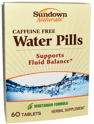 Water Pills, Caffeine Free, 60 Tablets by Sundown Naturals, 健康，利尿劑水丸 HK 香港