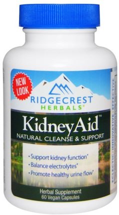 Kidney Aid, 60 Veggie Caps by RidgeCrest Herbals, 健康，腎臟 HK 香港