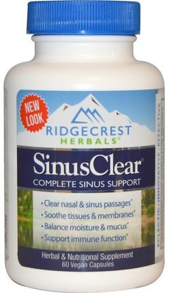 Sinus Clear, 60 Veggie Caps by RidgeCrest Herbals, 健康，鼻腔健康，鼻腔 HK 香港
