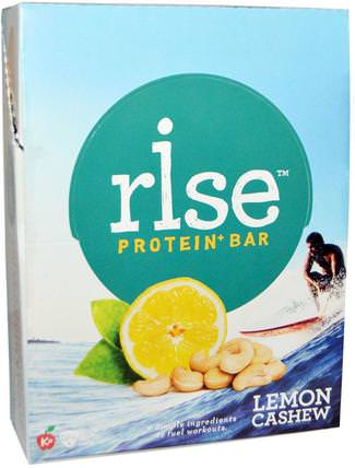 Protein + Bar, Lemon Cashew, 12 Bars, 2.1 oz (60 g) Each by Rise Bar, 補充劑，營養棒，蛋白棒 HK 香港
