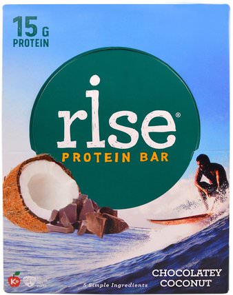 Rise Protein Bar, Chocolatey Coconut, 12 Bars, 2.1 oz (60 g) Each by Rise Bar, 運動，蛋白質棒 HK 香港