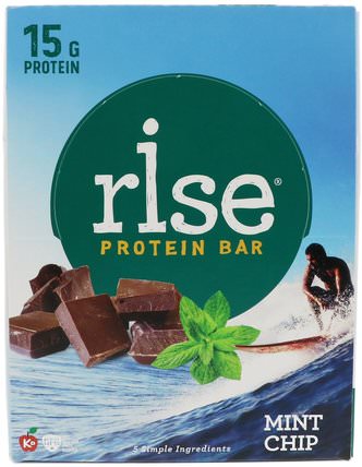 Rise Protein Bar, Mint Chip, 12 Bars, 2.1 oz (60 g) Each by Rise Bar, 運動，蛋白質棒 HK 香港