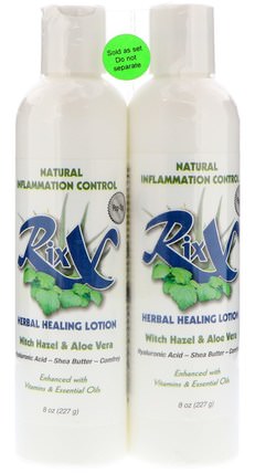 Herbal Healing Lotion, Witch Hazel & Aloe Vera, 2 Pack, 8 oz (227 g) Each by Rixx, 洗澡，美容，歐米茄浴，潤膚露 HK 香港