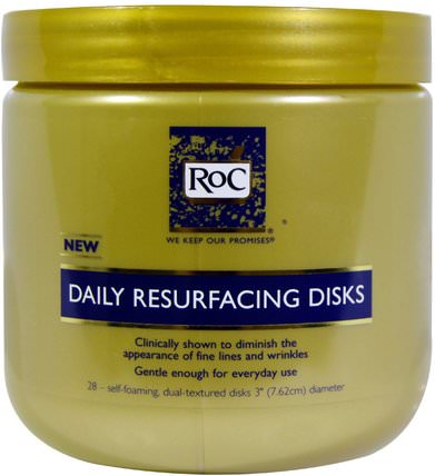 Daily Resurfacing Disks, 28 Disks by RoC, 美容，面部護理，洗面奶 HK 香港