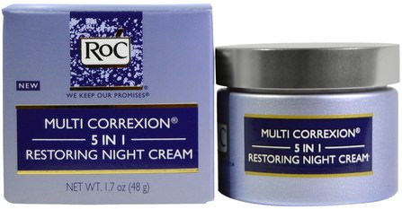 Multi Correxion, 5 In 1, Restoring Night Cream, 1.7 oz (48 g) by RoC, 健康，皮膚，面部護理，晚霜 HK 香港
