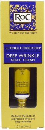 Retinol Correxion, Deep Wrinkle Night Cream, 1.0 fl oz (30 ml) by RoC, 美容，面部護理，皺紋霜 HK 香港