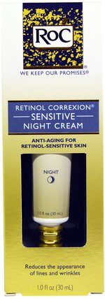 Retinol Correxion, Sensitive Night Cream, 1.0 fl oz (30 ml) by RoC, 健康，皮膚，面部護理，晚霜 HK 香港