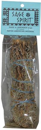 Native American Incense, Sage & Lavender, Large, 6-7 inches by Sage Spirit, 草藥，鼠尾草，香薰精油，香 HK 香港