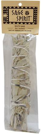 Native American Incense, White Sage, Large, 6-7 Inches by Sage Spirit, 草藥，鼠尾草，香薰精油，香 HK 香港