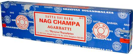 Satya, Nag Champa, Agarbatti Incense Sticks, 100 g by Sai Baba, 洗澡，美容，香薰精油，香 HK 香港