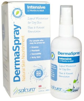 DermaSpray, Natural Skin Nourishment, Intensive, 3.4 fl oz (100 ml) by Salcura, 健康，皮炎，女性，皮膚 HK 香港