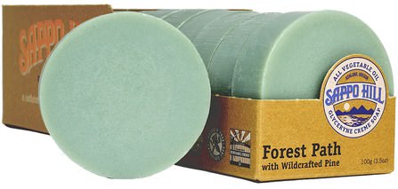 Glycerine Creme Soap, Forest Path Wildcrafted Pine, 12 Bars, 3.5 oz (100 g) by Sappo Hill, 洗澡，美容，肥皂 HK 香港