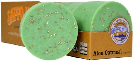 Glyceryne Cream Soap, Aloe Oatmeal, 12 Bars, 3.5 oz (100 g) Each by Sappo Hill, 洗澡，美容，肥皂 HK 香港