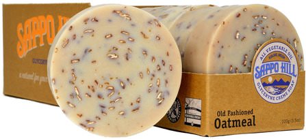 Glyceryne Cream Soap, Old Fashion Oatmeal, 12 Bars, 3.5 oz (100 g) Each by Sappo Hill, 洗澡，美容，肥皂 HK 香港
