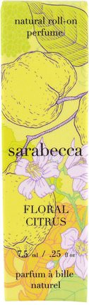 Natural Roll-On Perfume, Floral Citrus.25 oz (7.5 ml) by Sarabecca, 洗澡，美女 HK 香港