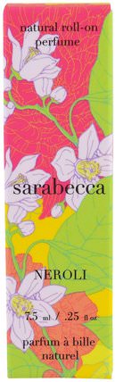 Natural Roll-On Perfume, Neroli.25 fl oz (7.5 ml) by Sarabecca, 洗澡，美女 HK 香港