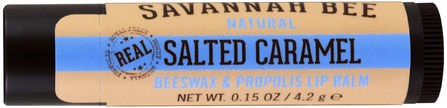 Beeswax & Propolis Lip Balm, Salted Caramel, 0.15 oz (4.2 g) by Savannah Bee Company Inc, 洗澡，美容，唇部護理，唇膏 HK 香港