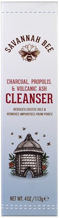 Charcoal Propolis & Volcanic Ash Cleanser, 4 oz (113 g) by Savannah Bee Company Inc, 美容，面部護理 HK 香港