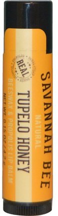 Lip Balm, Tupelo Honey, 0.15 oz (4.2 g) by Savannah Bee Company Inc, 洗澡，美容，唇部護理，唇膏 HK 香港
