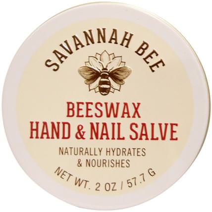 Organic Beeswax Hand and Nail Salve, 2 oz (57.7 g) by Savannah Bee Company Inc, 洗澡，美容，護手霜 HK 香港