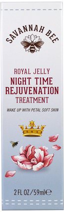 Royal Jelly Night Time Rejuvenation Treatment, 2 fl oz (59 ml) by Savannah Bee Company Inc, 美容，面部護理 HK 香港