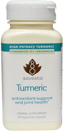 Turmeric, 60 Veggie Caps by Savesta, 補充劑，抗氧化劑，薑黃素，薑黃 HK 香港